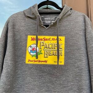 Mission Surf San Diego Pacific Beach Charcoal Grey Hoodie XL